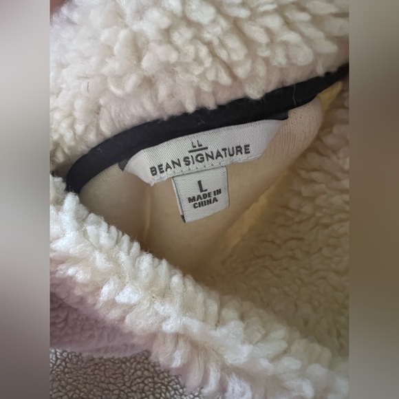 L.L. Bean Signature Sherpa Side Zip Pullover Turtleneck - Picture 3 of 3